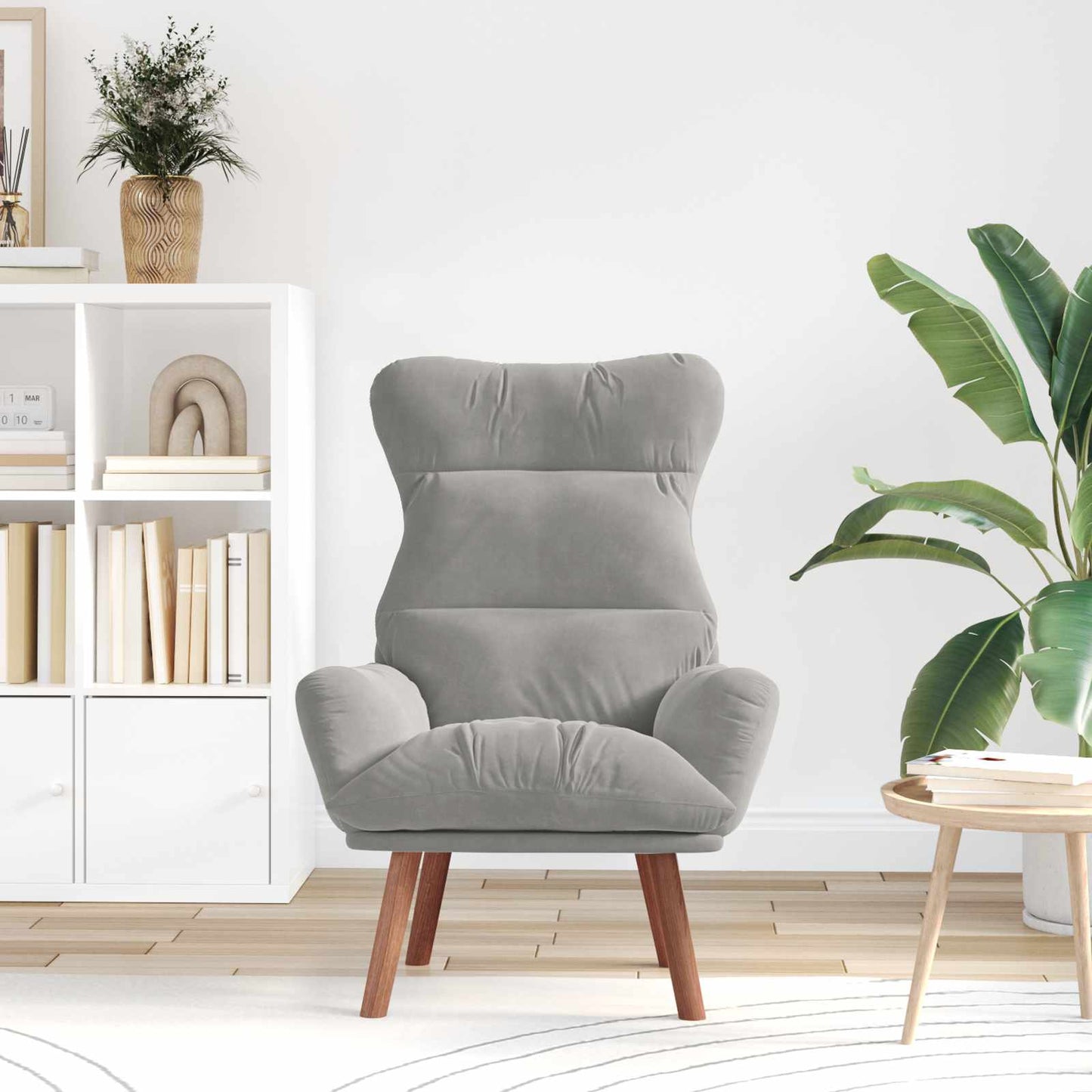vidaXL Πολυθρόνα Ανοιχτό γκρι 69 x 74 x 93 εκ. Βελούδο