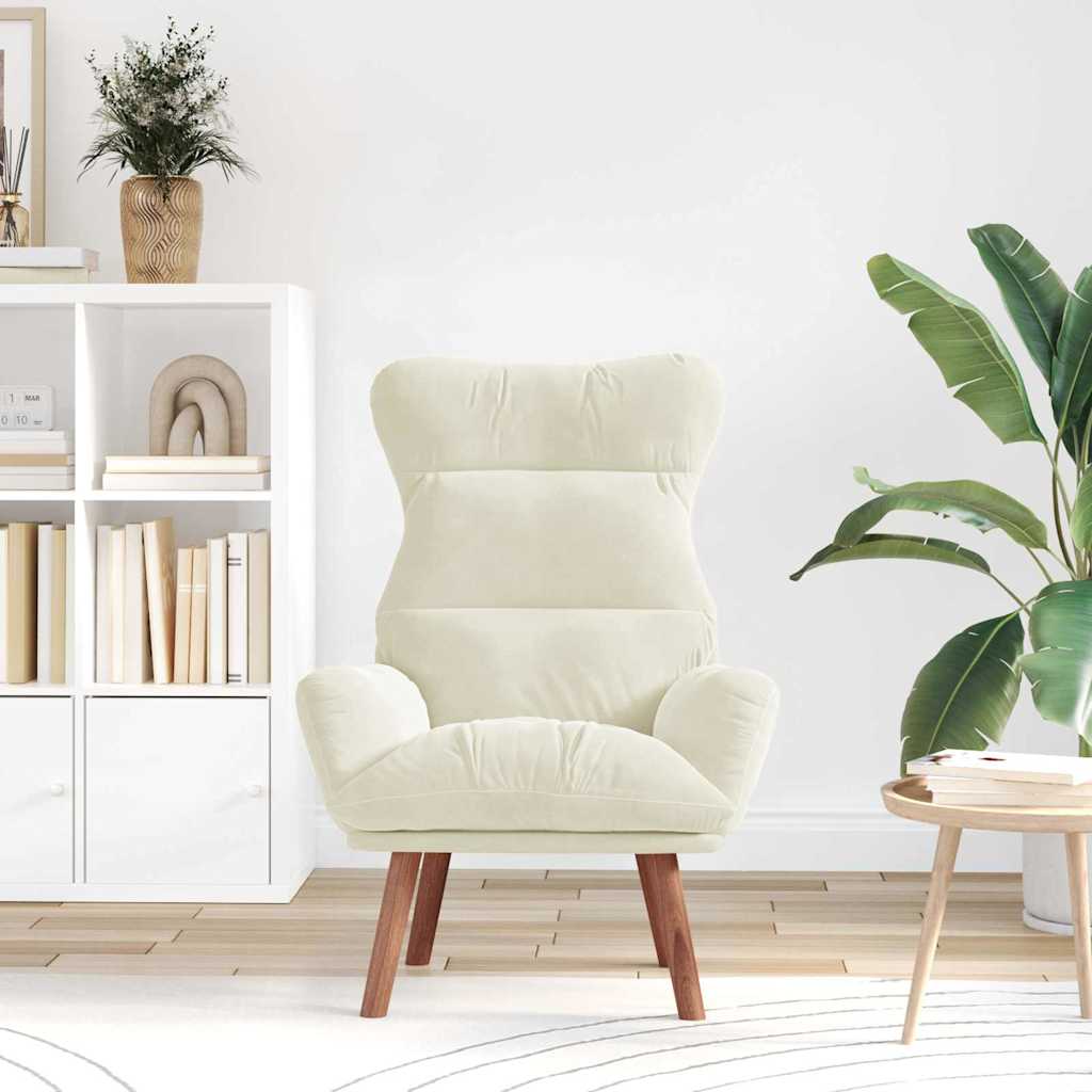 vidaXL Πολυθρόνα Κρεμ 69 x 74 x 93 εκ. Βελούδο