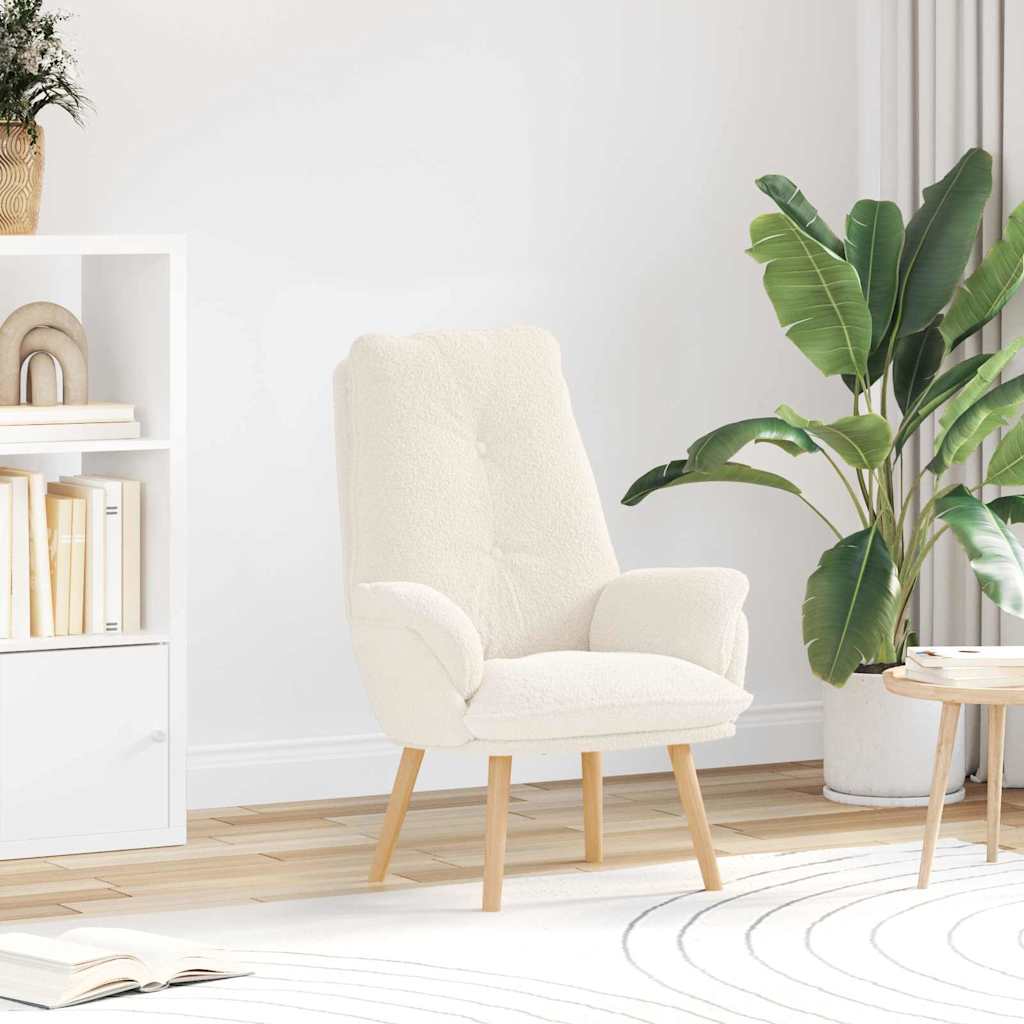 vidaXL Χαλαρωτική Πολυθρόνα Κρεμ 69 x 74 x 93 εκ. ύφασμα