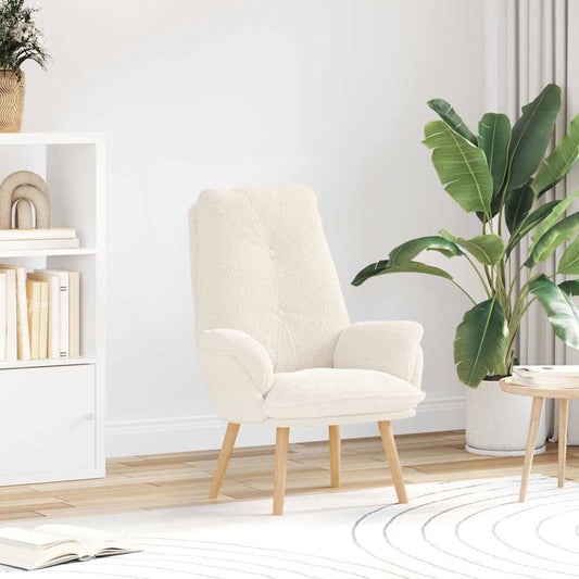 vidaXL Πολυθρόνα Κρεμ 69 x 74 x 93 εκ. Υφάσματος Sherpa