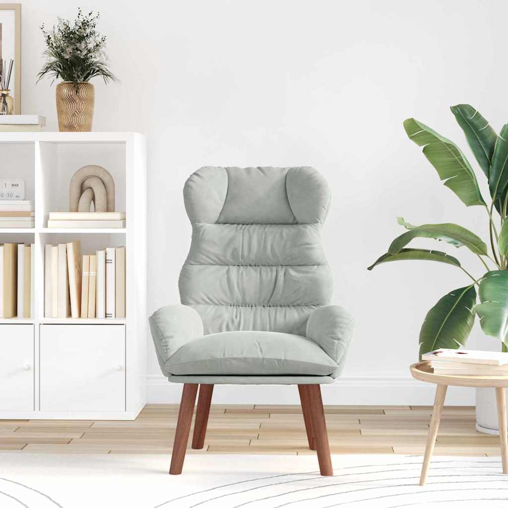 vidaXL Χαλαρωτική Πολυθρόνα Ανοιχτό γκρι 69 x 74 x 93 εκ. Βελούδο