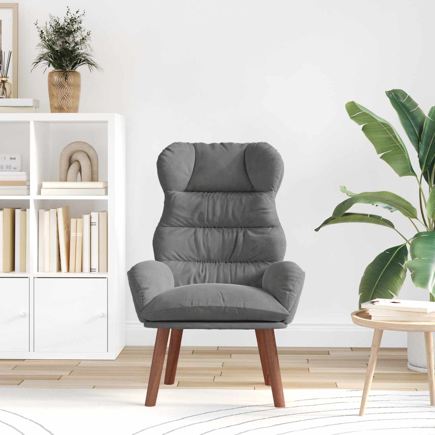 vidaXL Χαλαρωτική Πολυθρόνα Σκούρο γκρι 69 x 74 x 93 εκ. Βελούδο