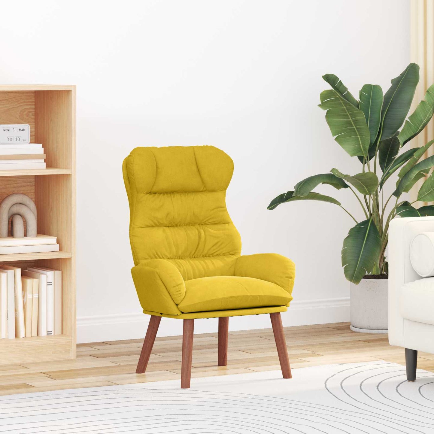 vidaXL Πολυθρόνα Κίτρινο 69 x 74 x 93 εκ. Βελούδο