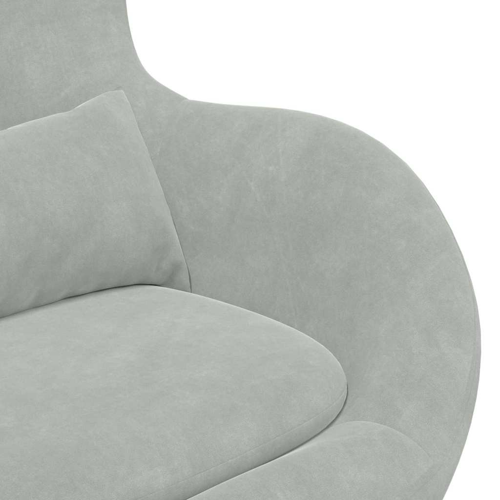 vidaXL Κάθισμα-αυγό Ανοιχτό γκρι 63 x 73 x 90 εκ Βελούδο