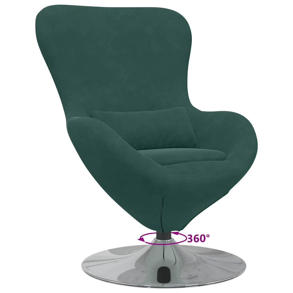 vidaXL Κάθισμα-αυγό Σκούρο πράσινο 63 x 73 x 90 εκ Βελούδο