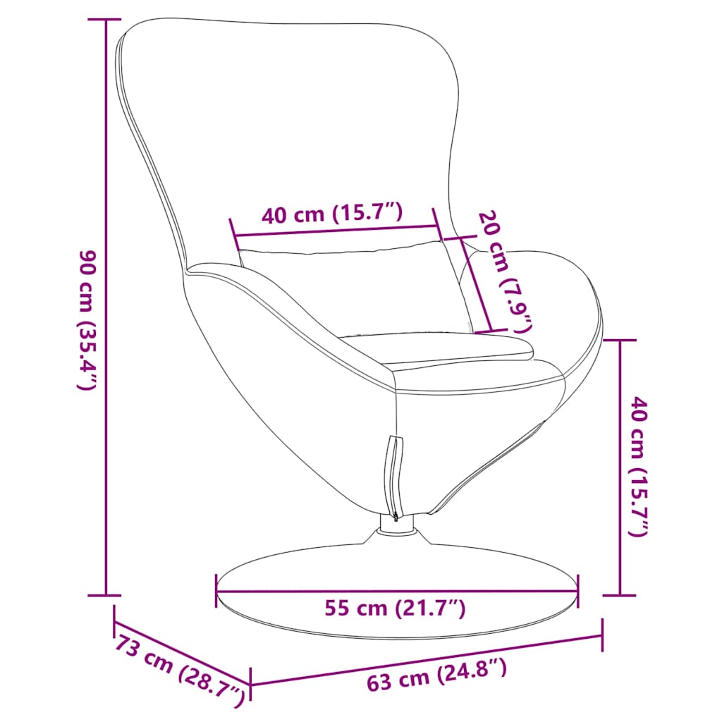 vidaXL Κάθισμα-αυγό Ανοιχτό πράσινο 63 x 73 x 90 εκ Βελούδο