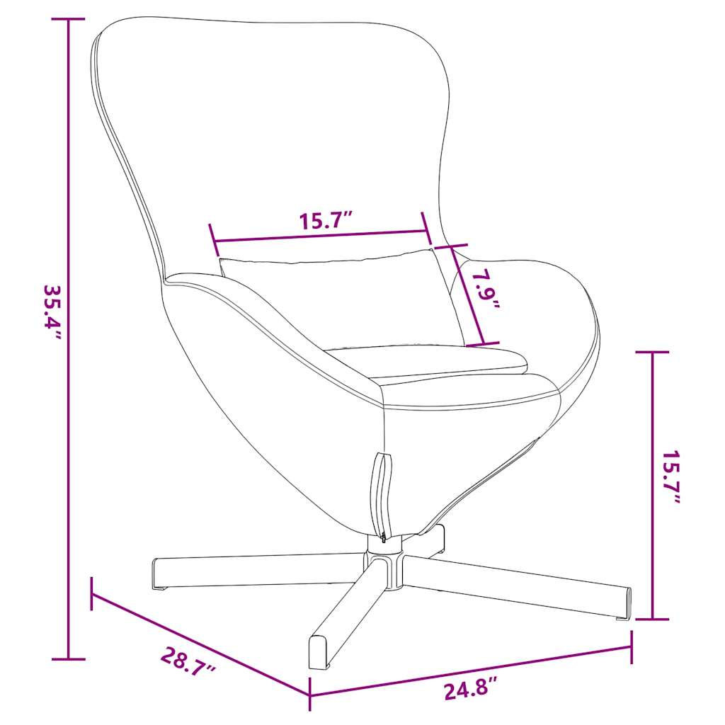 vidaXL Κάθισμα-αυγό Σκούρο Γκρι 63 x 73 x 90 εκ Βελούδο