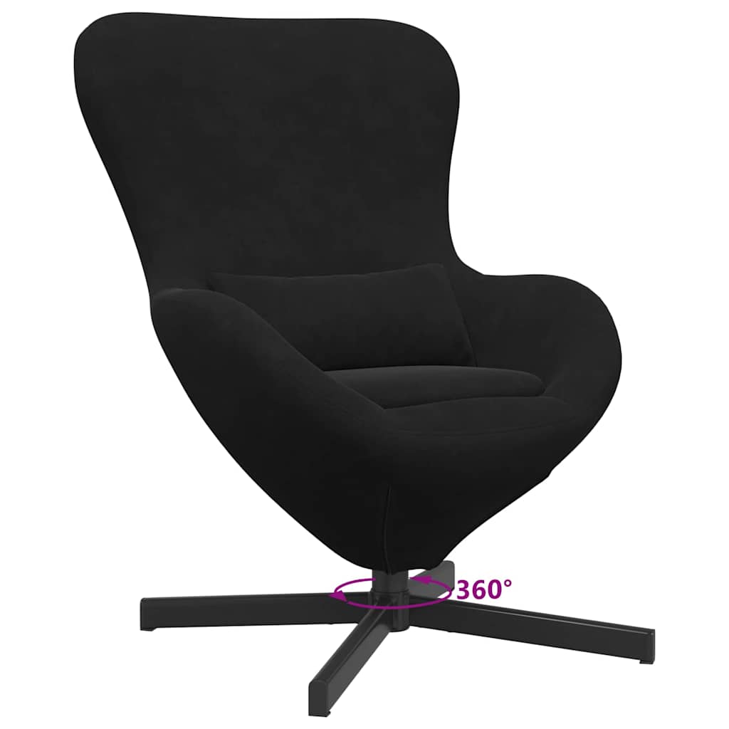 vidaXL Κάθισμα-αυγό Μαύρο 63 x 73 x 90 εκ Βελούδο