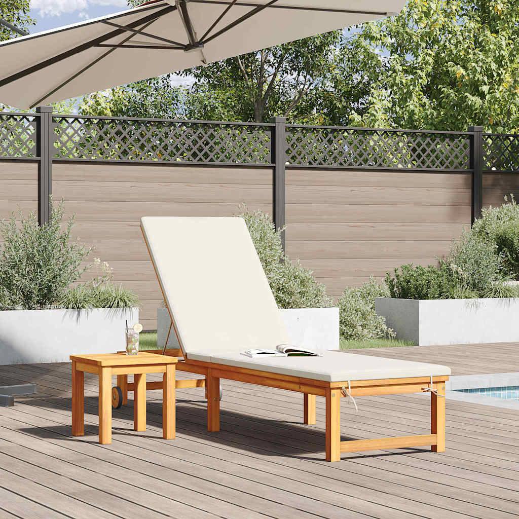 vidaXL Ξαπλώστρα 1-πρόσωπο Καφέ 53 x 202 x 89εκ Μασίφ ξύλο ακακίας