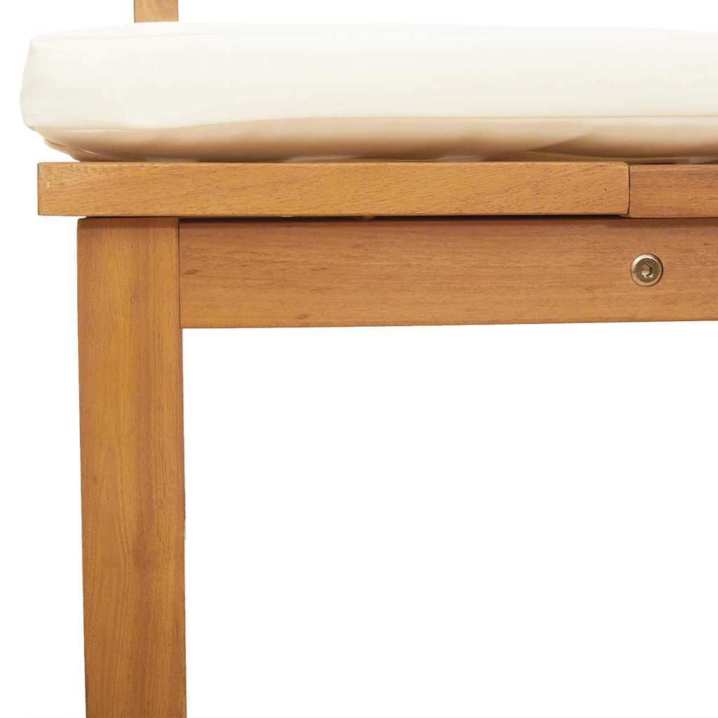 vidaXL Ξαπλώστρα 3-σε-1 με Κρεμ Μαξιλάρια από Σταθερό Ξύλο Ακακίας