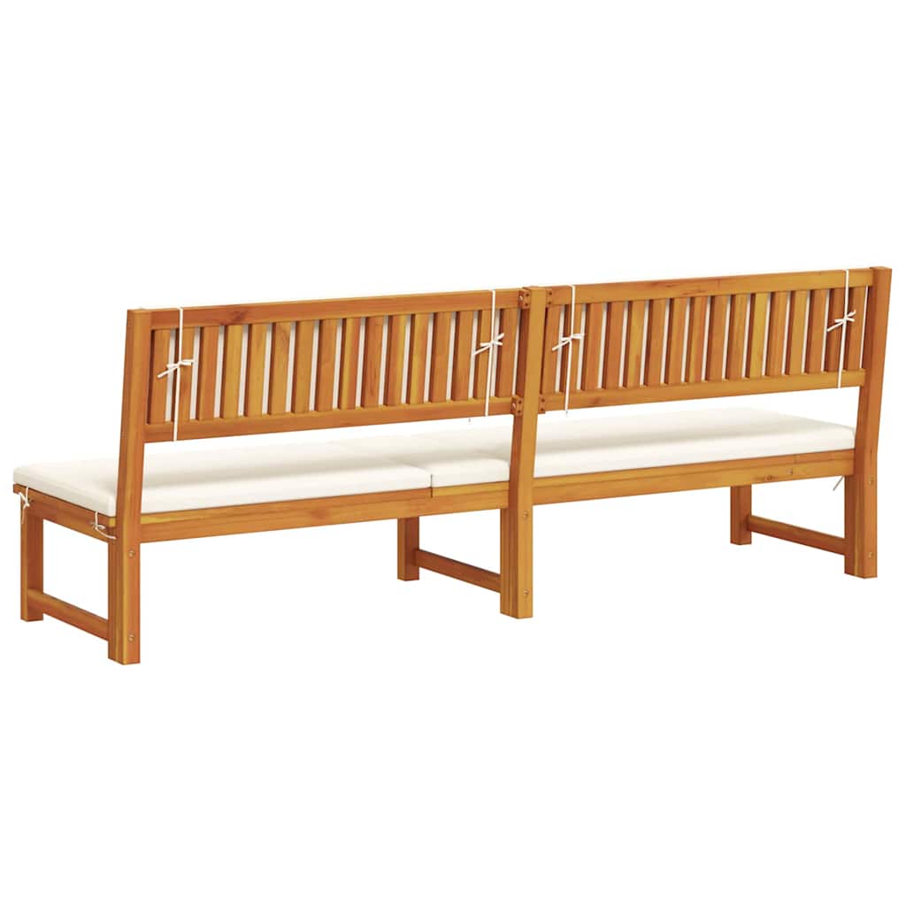 vidaXL Ξαπλώστρα 3-σε-1 με Κρεμ Μαξιλάρια από Σταθερό Ξύλο Ακακίας