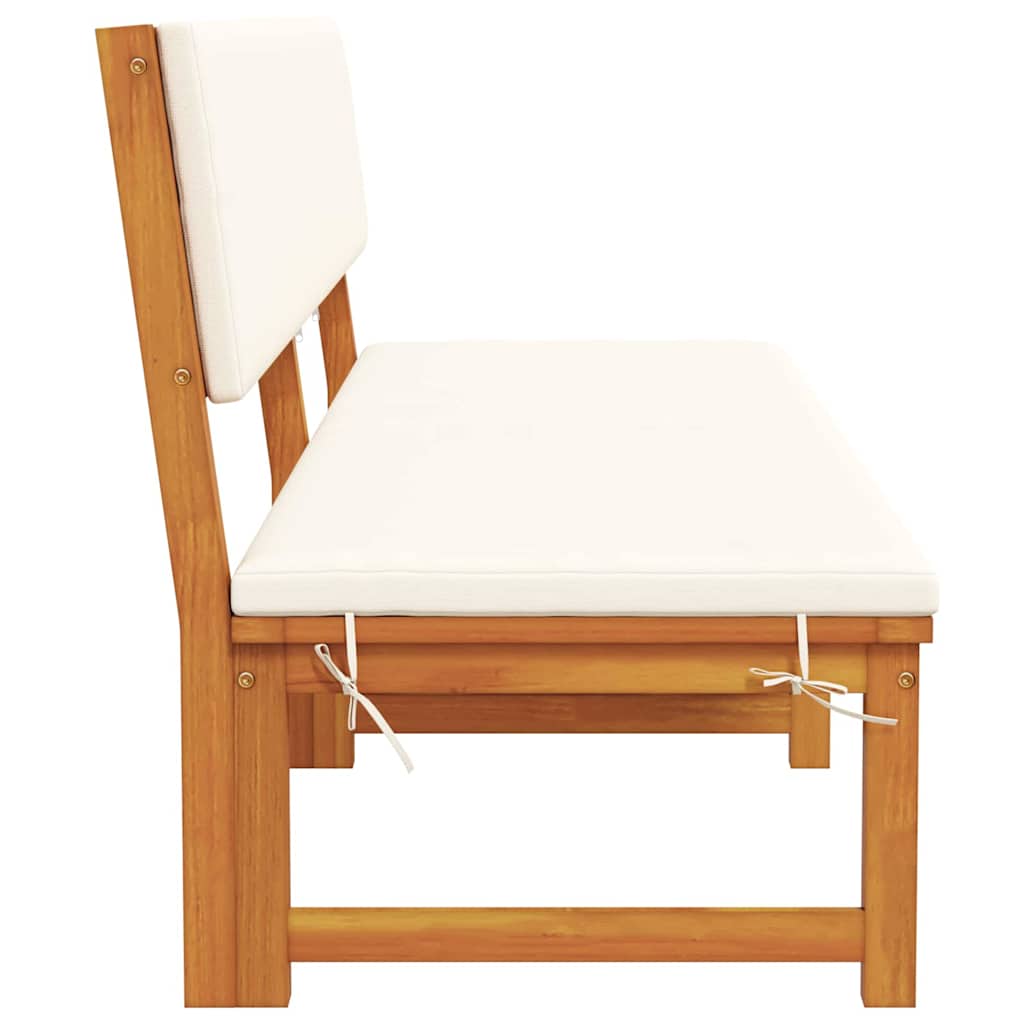 vidaXL Ξαπλώστρα 3-σε-1 με Κρεμ Μαξιλάρια από Σταθερό Ξύλο Ακακίας