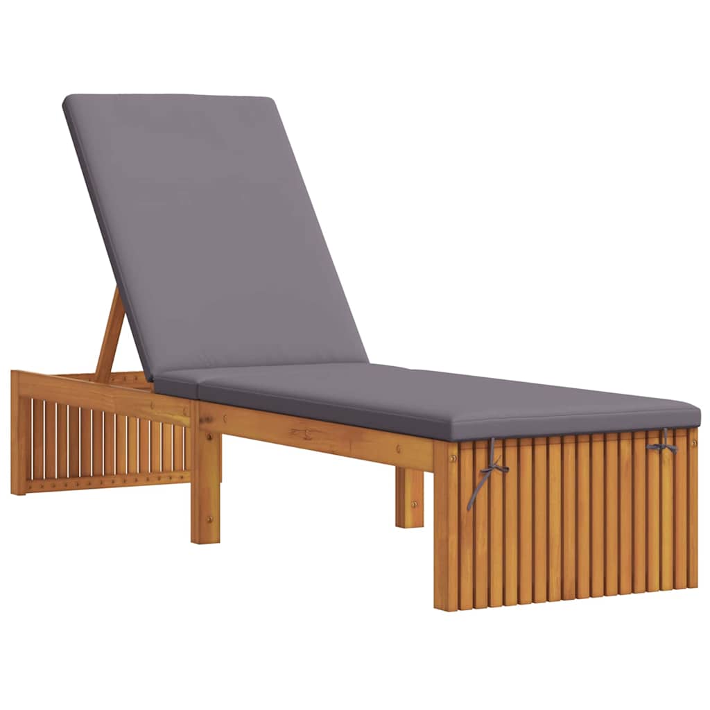 vidaXL Ξαπλώστρα με μαξιλάρι 200x55x30 cm Μασίφ ξύλο ακακίας