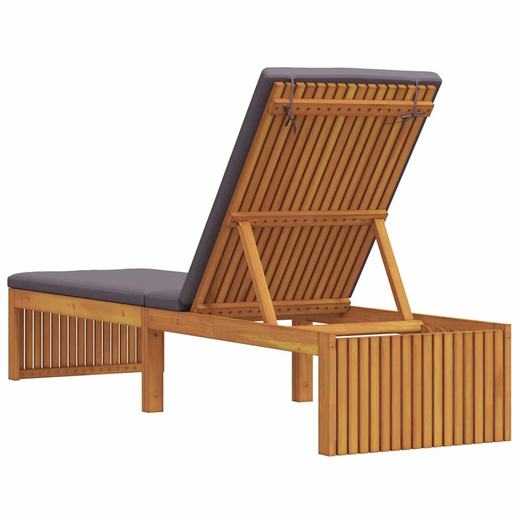vidaXL Ξαπλώστρα με μαξιλάρι 200x55x30 cm Μασίφ ξύλο ακακίας