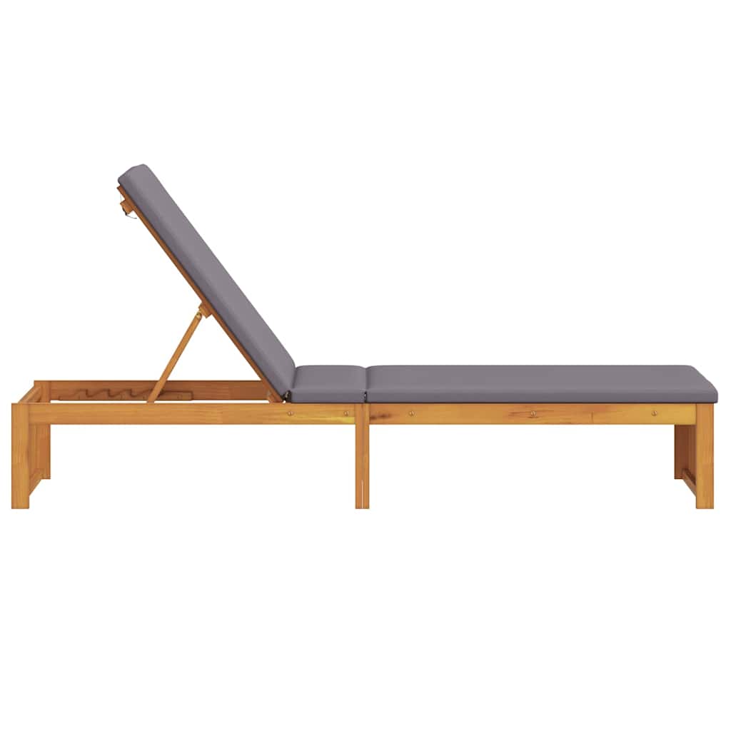 vidaXL Ξαπλώστρα με μαξιλάρι 200x55x30 cm Μασίφ ξύλο ακακίας
