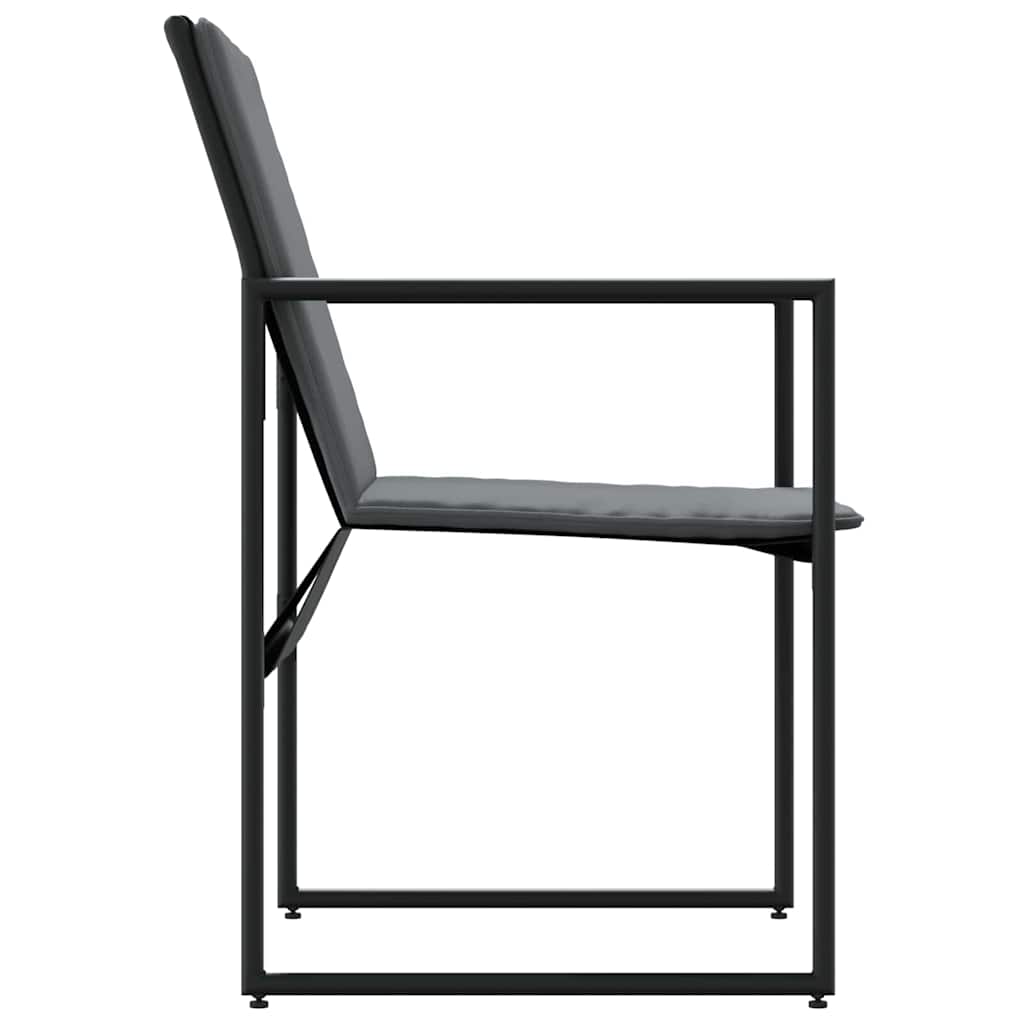 vidaXL Καρέκλα με μαξιλάρι 4 pcs Μαύρο και Ανθρακί Textilene