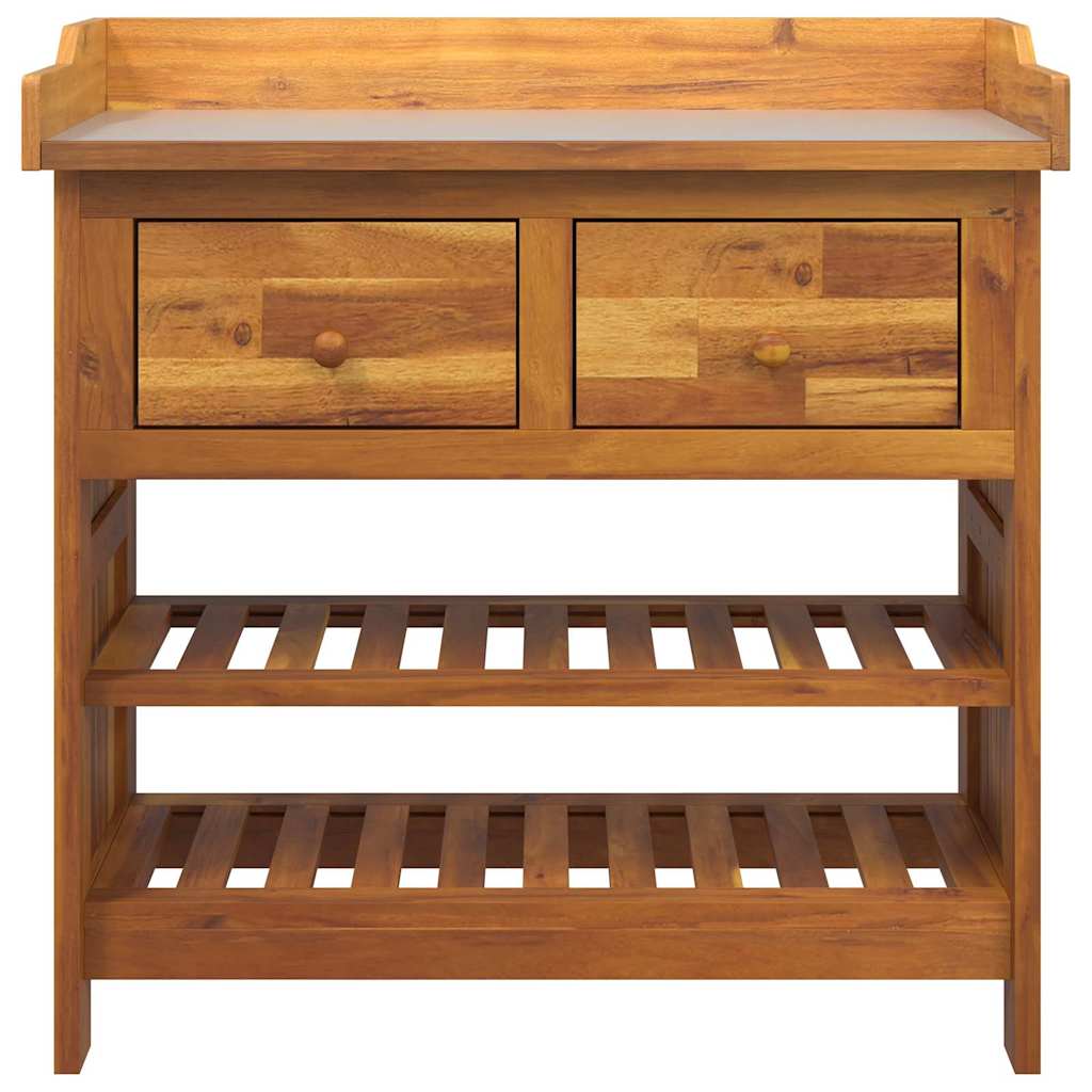 vidaXL Ντουλάπι Κήπου με συρτάρι με ράφι με αποθήκευση Καστανό 78 x 36.5 x 78 εκ.