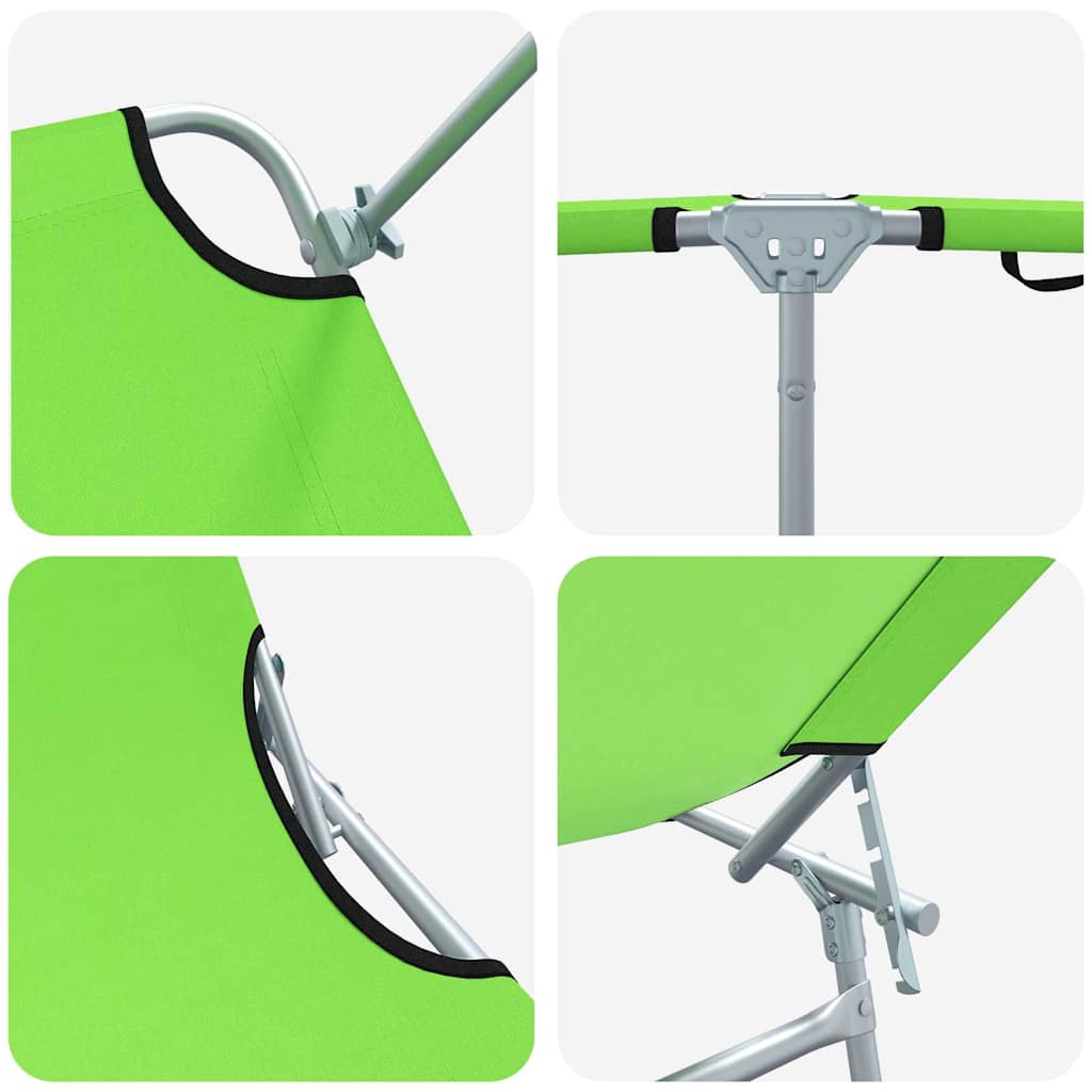 vidaXL Ξαπλώστρα 2-πρόσωπο 2 pcs Πράσινο 58 x 188 x 77 εκ. ύφασμα