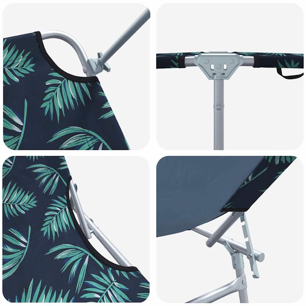 vidaXL Ξαπλώστρα 2-πρόσωπο 2 pcs Πράσινο 58 x 188 x 77 εκ. ύφασμα