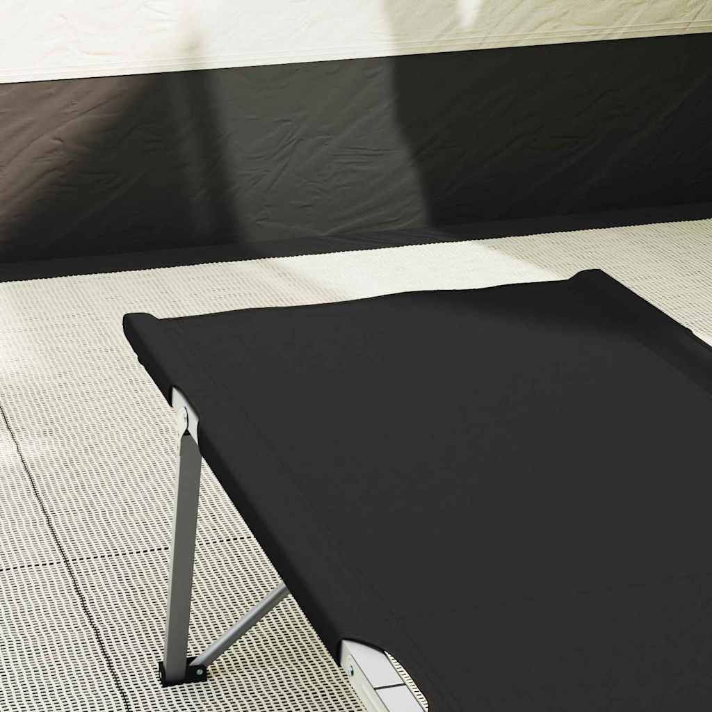 vidaXL Αναδιπλούμενο Κρεβάτι Κάμπινγκ Μαύρο 62 x 194 x 42 εκ.