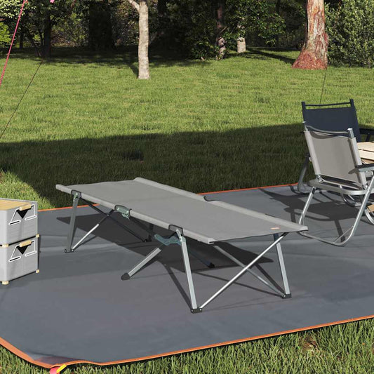 vidaXL Αναδιπλούμενο Κρεβάτι Κάμπινγκ Γκρι 62 x 194 x 42 εκ.