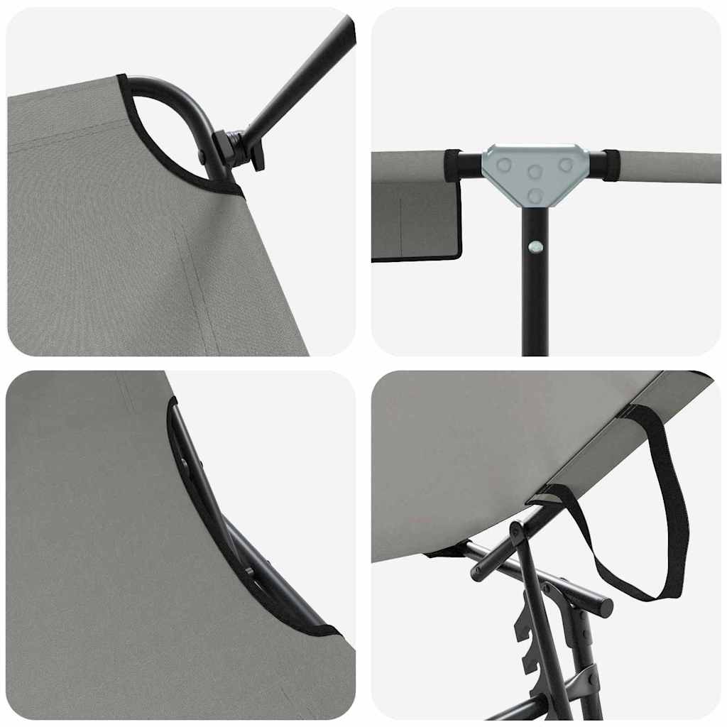 vidaXL Πτυσσόμενη ξαπλώστρα με μαξιλάρι Γκρι 56 x 190 x 81εκ ύφασμα