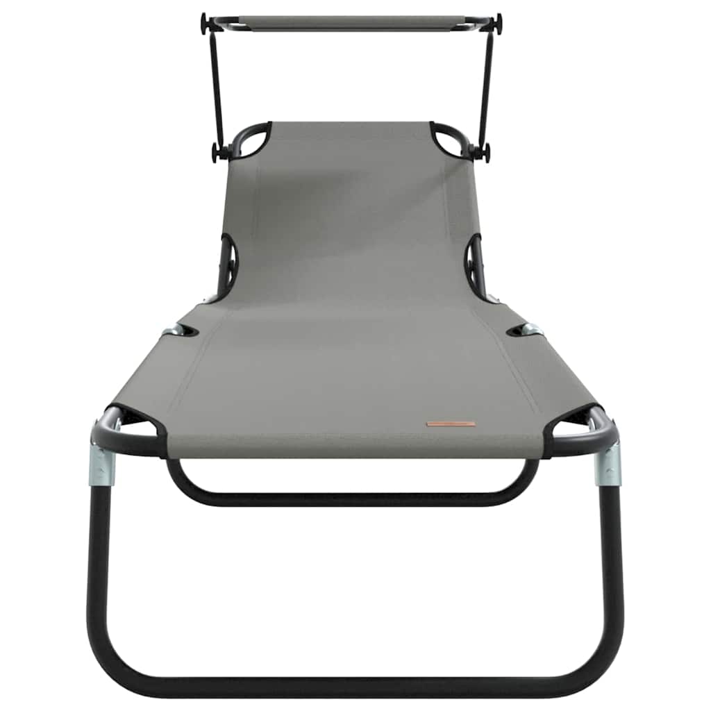 vidaXL Πτυσσόμενη ξαπλώστρα 2 pcs Γκρι 56 x 190 x 81εκ ύφασμα