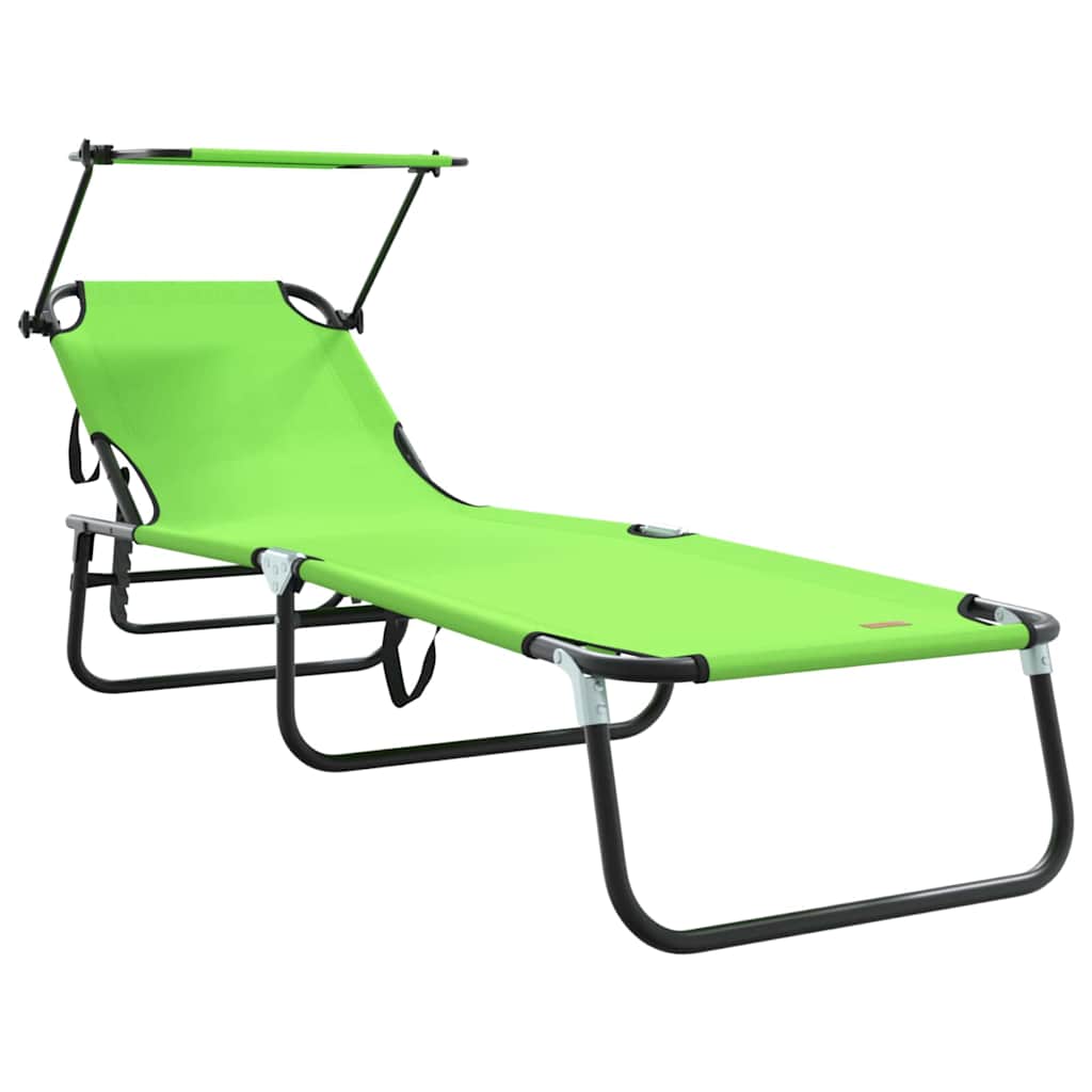 vidaXL Πτυσσόμενη ξαπλώστρα 2 pcs Πράσινο 56 x 190 x 81εκ ύφασμα