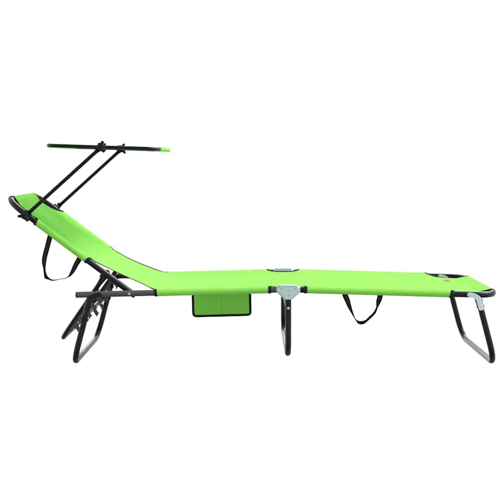 vidaXL Πτυσσόμενη ξαπλώστρα 2 pcs Πράσινο 56 x 190 x 81εκ ύφασμα