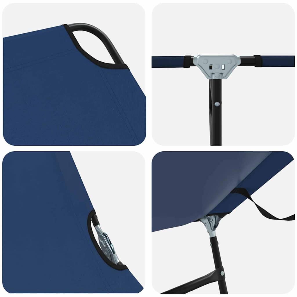 vidaXL Πτυσσόμενη ξαπλώστρα 1-πρόσωπο Μπλε 56 x 189 x 87 εκ. ύφασμα