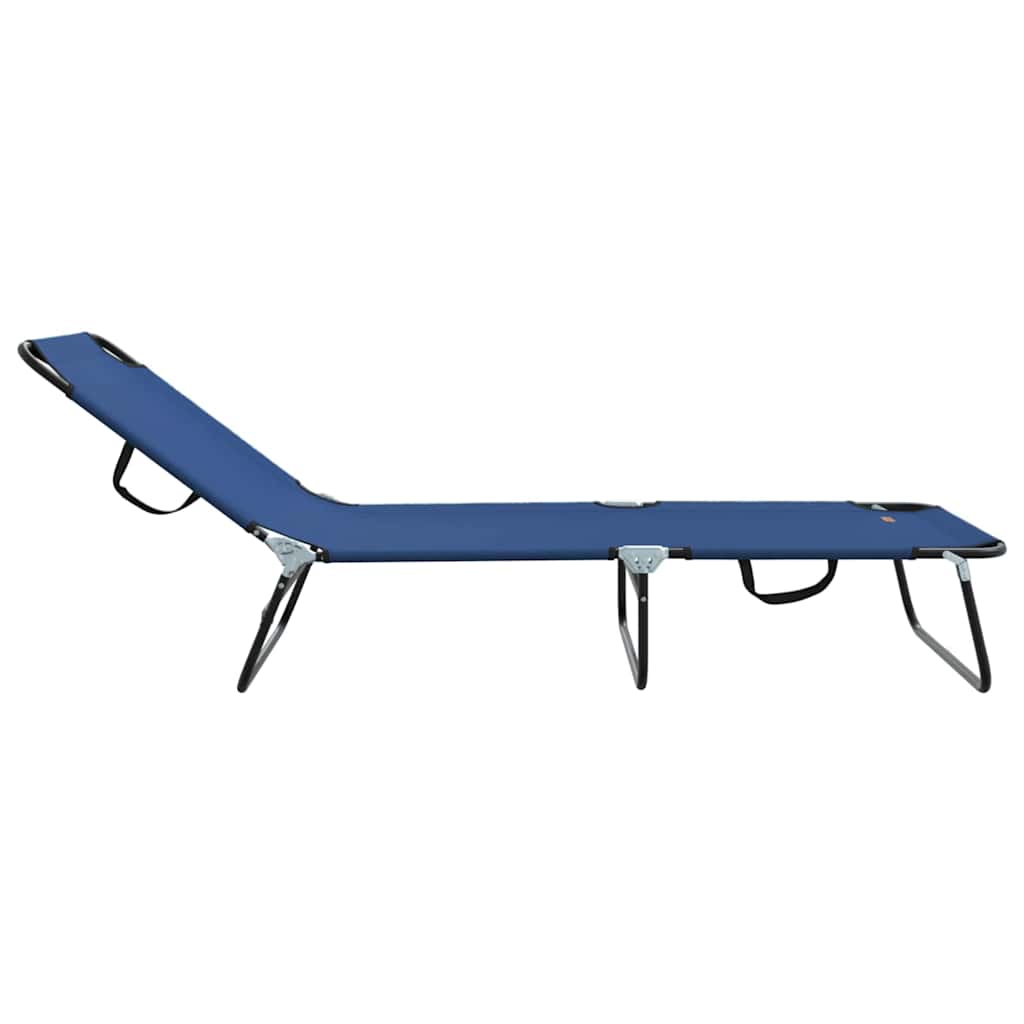 vidaXL Πτυσσόμενη ξαπλώστρα 1-πρόσωπο Μπλε 56 x 189 x 87 εκ. ύφασμα