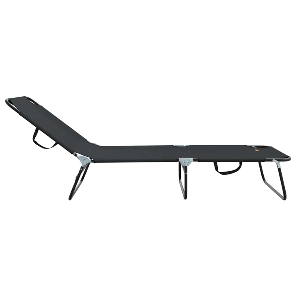 vidaXL Πτυσσόμενη ξαπλώστρα 1-πρόσωπο Μαύρο 56 x 189 x 87 εκ. ύφασμα