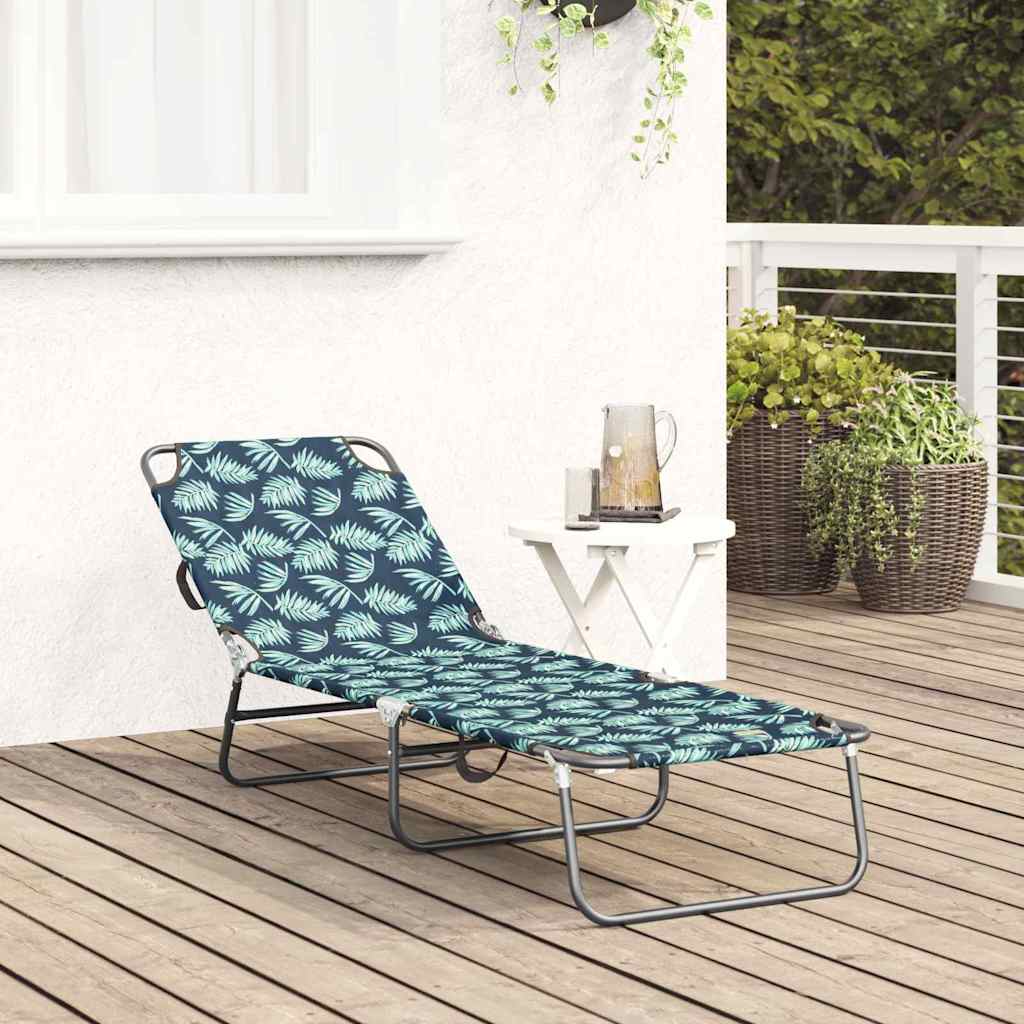 vidaXL Πτυσσόμενη ξαπλώστρα 1-πρόσωπο Πράσινο 56 x 189 x 87 εκ. ύφασμα