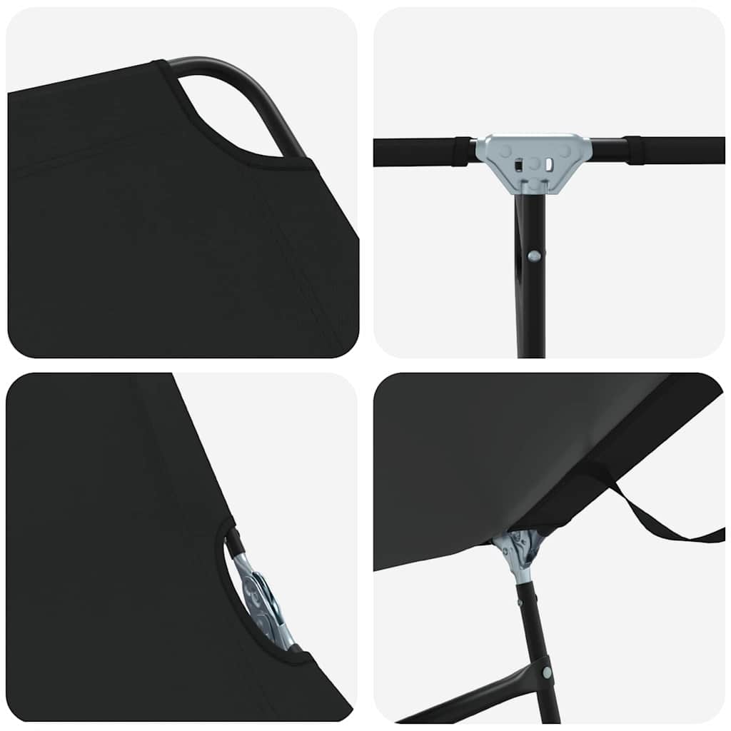 vidaXL Πτυσσόμενη ξαπλώστρα 2 pcs Μαύρο 56 x 189 x 87 εκ. ύφασμα