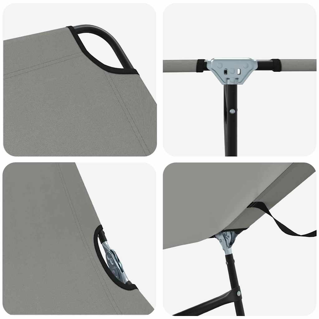 vidaXL Πτυσσόμενη ξαπλώστρα 2 pcs Γκρι 56 x 189 x 87 εκ. ύφασμα
