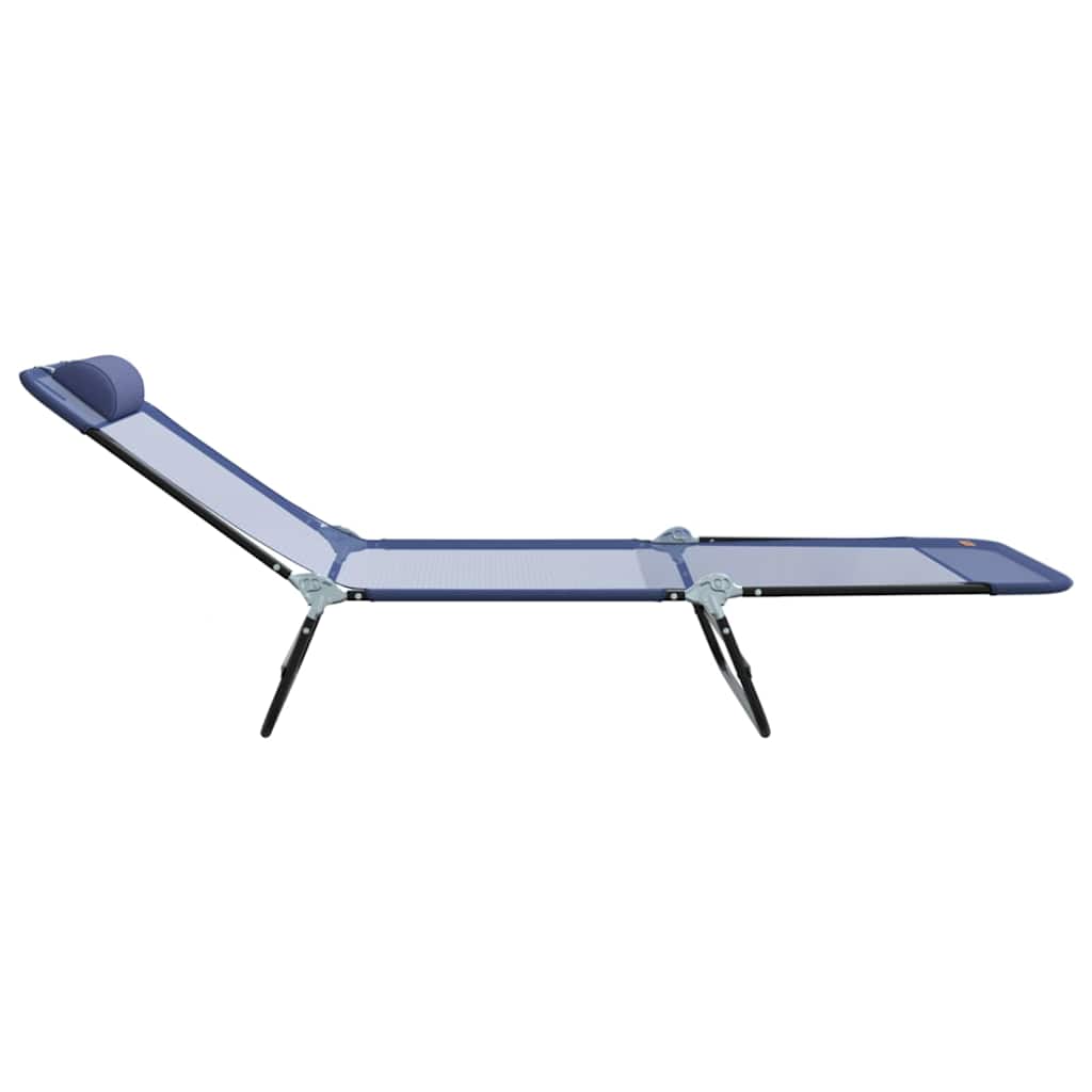 vidaXL Πτυσσόμενη ξαπλώστρα Σκούρο μπλε 182 x 55 x 85,5 εκ Textilene