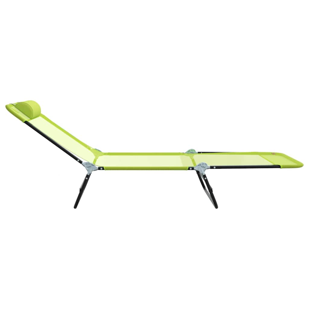 vidaXL Πτυσσόμενη ξαπλώστρα Πράσινο 182 x 55 x 85,5 εκ Textilene