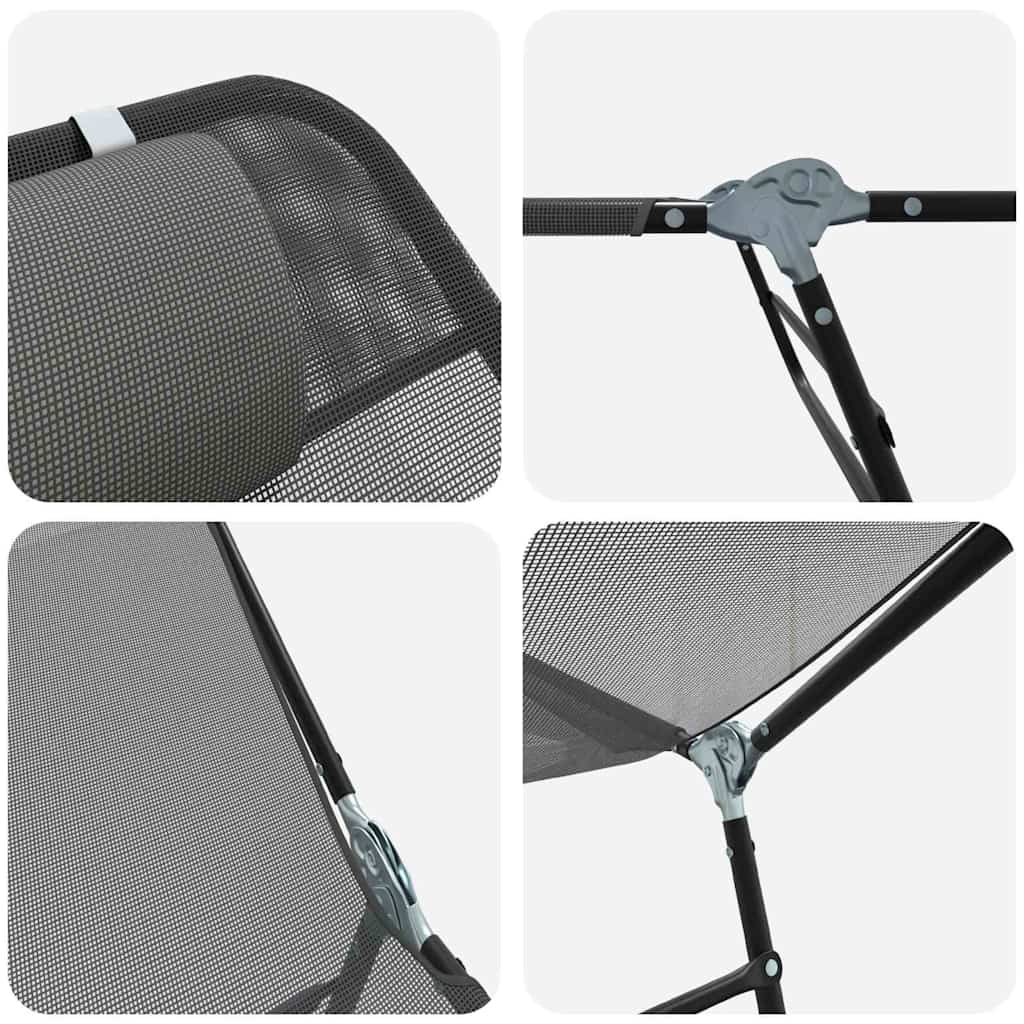 vidaXL Πτυσσόμενη ξαπλώστρα Γκρι 182 x 55 x 85,5 εκ Textilene