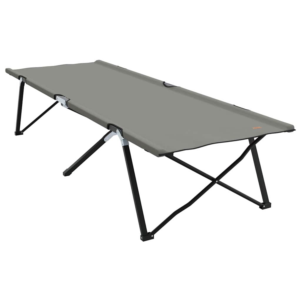 vidaXL Αναδιπλούμενο Κρεβάτι Κάμπινγκ 2 pcs Γκρι 206 x 76 x 74 εκ
