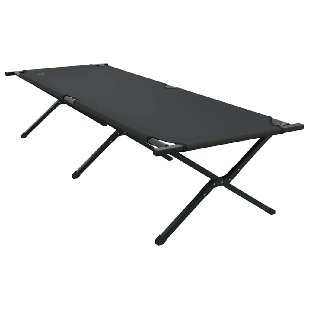 vidaXL Αναδιπλούμενο Κρεβάτι Κάμπινγκ 2 pcs Μαύρο Ύφασμα Oxford