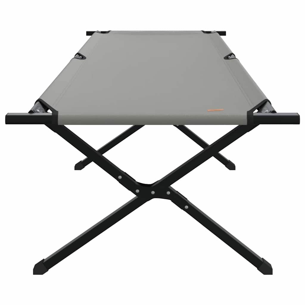 vidaXL Αναδιπλούμενο Κρεβάτι Κάμπινγκ 2 pcs Γκρι Ύφασμα Oxford