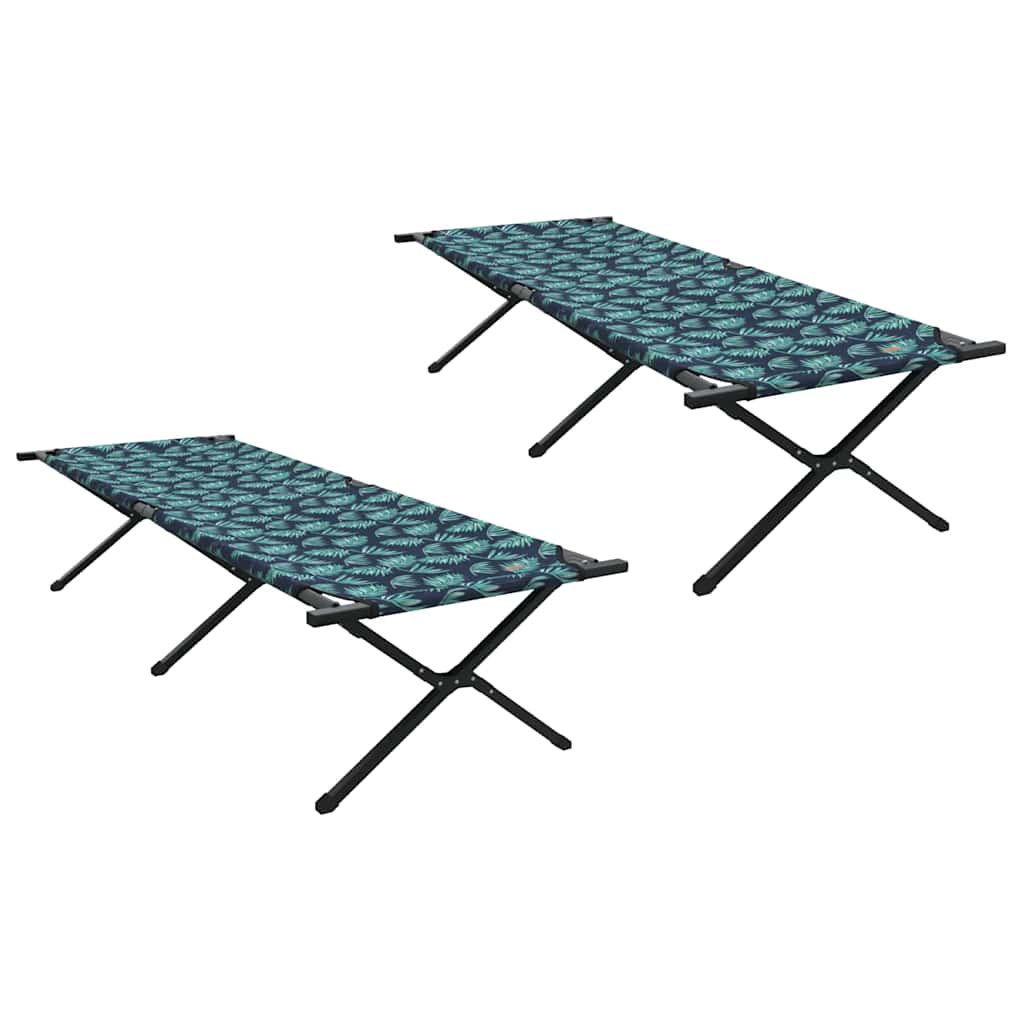 vidaXL Αναδιπλούμενο Κρεβάτι Κάμπινγκ 2 pcs Μοτίβο φύλλων