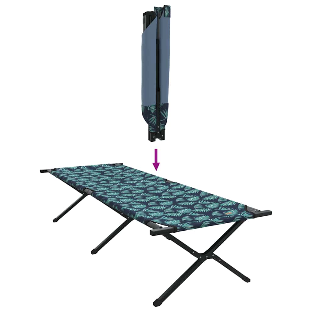 vidaXL Αναδιπλούμενο Κρεβάτι Κάμπινγκ 2 pcs Μοτίβο φύλλων