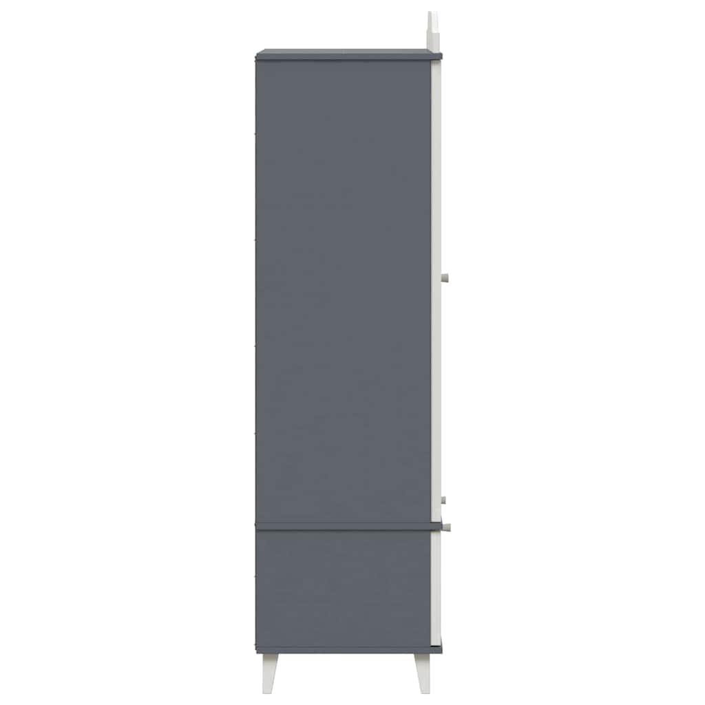 vidaXL Κρεμαστή Ντουλάπα με Λευκοπίνακα με συρτάρι Γκρι και λευκό