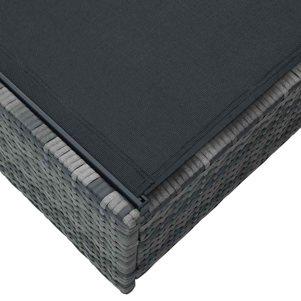 vidaXL Ξαπλώστρα Γκρι 60x200x27 εκ. Συνθετικό ρατάν