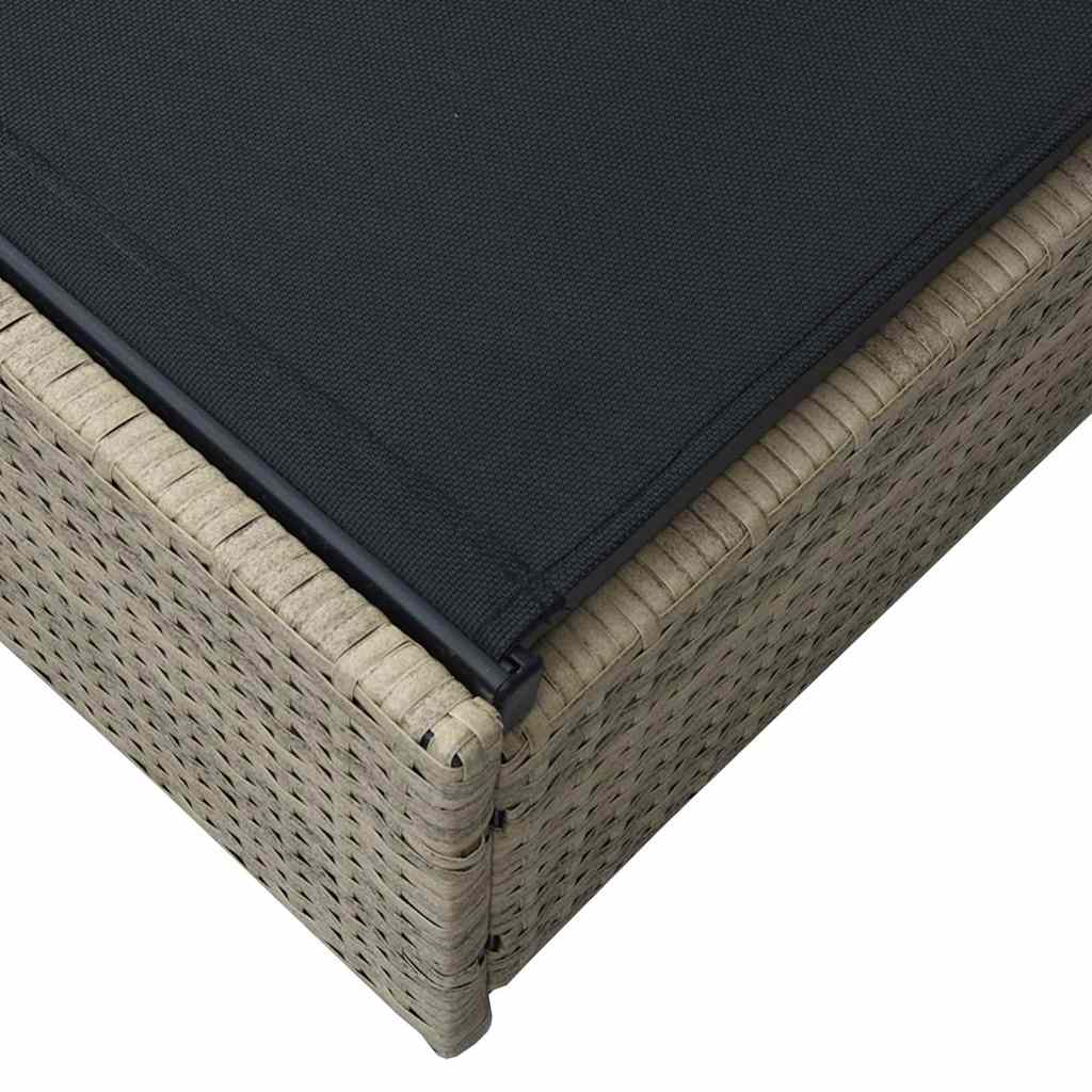 vidaXL Ξαπλώστρα Μπεζ 60x200x27 εκ. Πολυ Ρατάν
