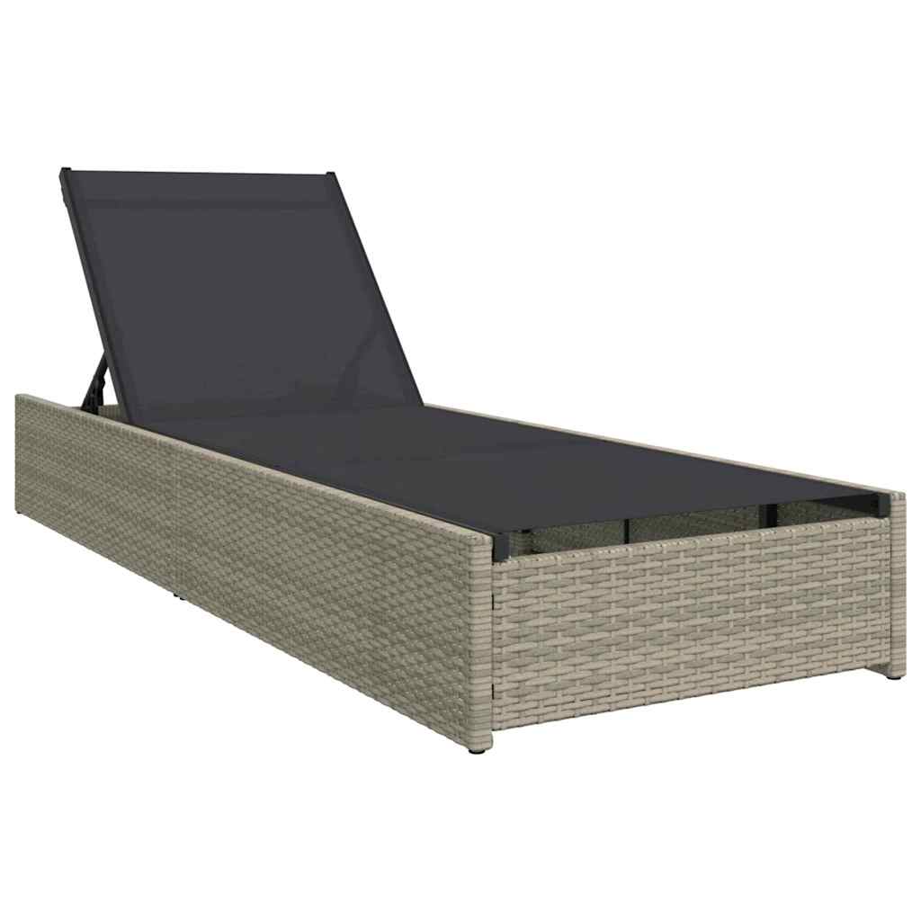 vidaXL Ξαπλώστρα Μπεζ 60x200x27 εκ. Πολυ Ρατάν