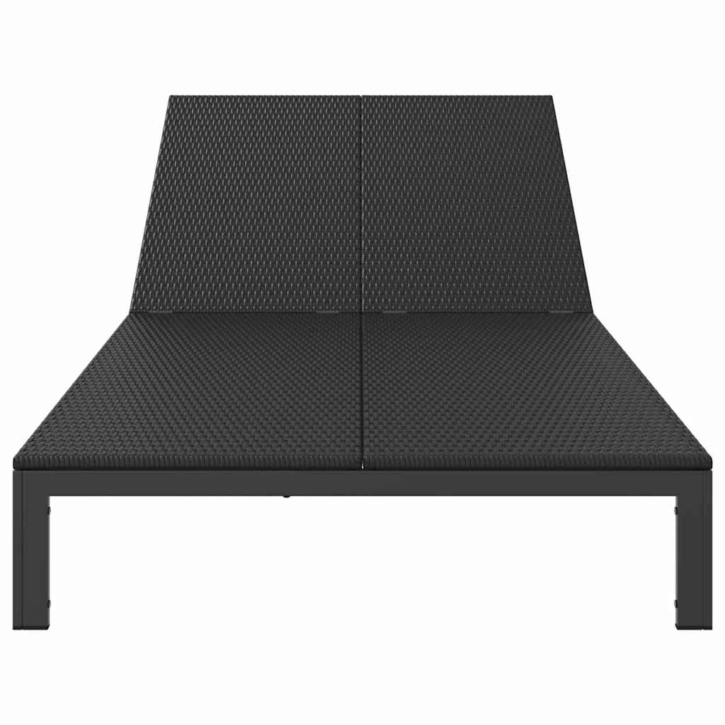 vidaXL Ήλιο-κρεβάτι Μαύρο 206 x 115 x 75 εκ συνθετικό ρατάν
