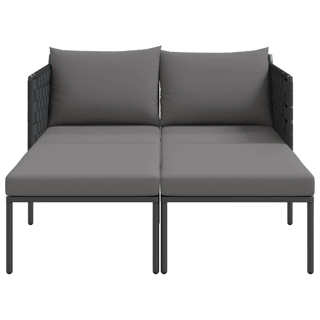 vidaXL Ξαπλώστρα με Μαξιλάρια 2-Ατόμων Ανθρακί 115x153x69,5 εκ Ατσάλι