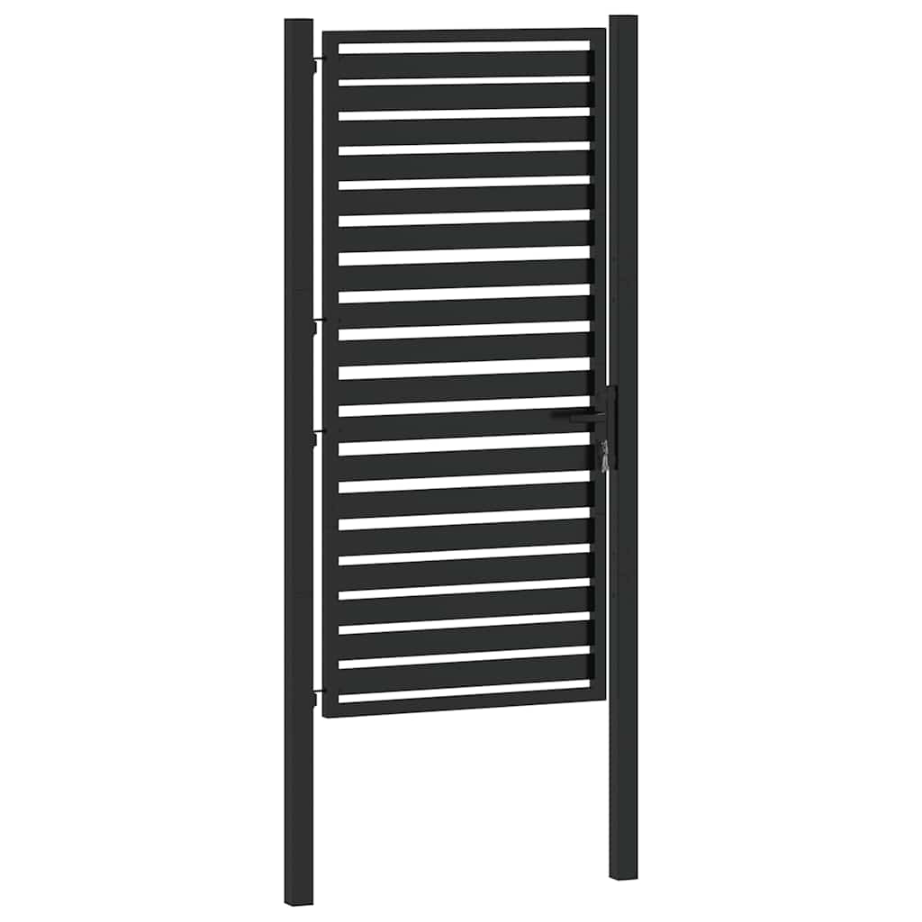 vidaXL Πόρτα Κήπου με Κλείδωμα Μαύρη 100x180 εκ. από Αλουμίνιο